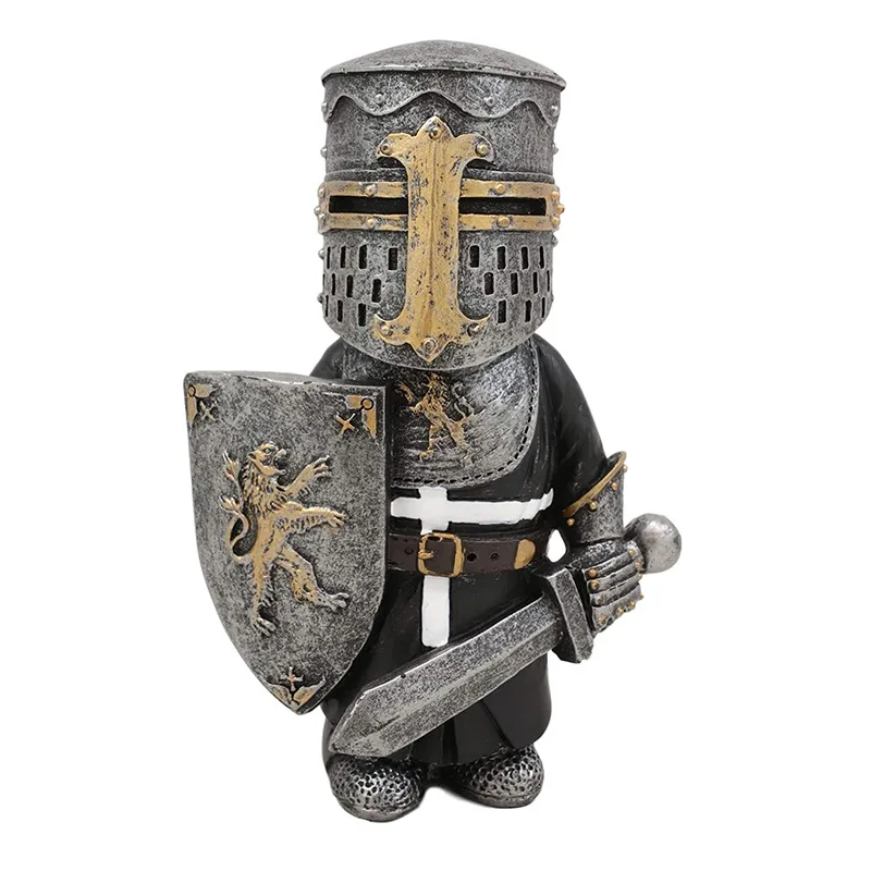 CAVALEIRO MEDIEVAL com armadura 31,5cm altura Resina