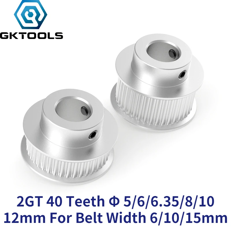 GKTOOLS GT2 Timing Pulley 2GT 40 Teeth Bore 5/6/6.35/8/10/12mm Synchronous Wheels Width 6/9/10mm Belt 3D Printer Parts 3d printer accessories timing belt pulley timing pulley