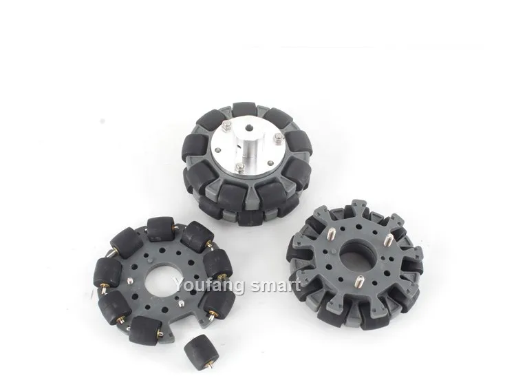 5/20kg Last 1/2/4 stücke Rad 58/100mm Nylon Omni Räder Gummi walze Omni Roboter für Roboter Auto Ros Plattform omni direktion ale Bewegung – Detail 16