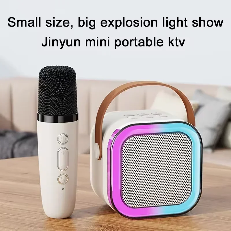Karaoke Speaker Wireless Bluetooth Microphone K12 Home KTV Karaoke Machine RGB Light Portable Mini Bluetooth Speaker