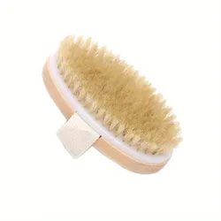 Exfoliating Natural Bristle Body Brush for Invigorating Skin Care (Burlywood)