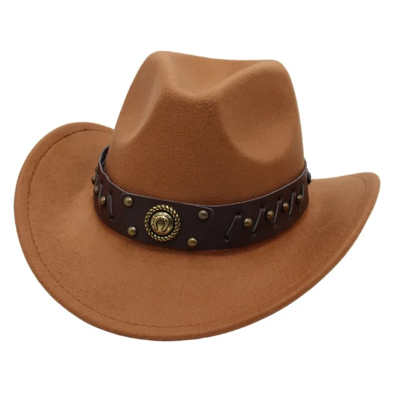 

Designer Men's and Women's Four Seasons Western Cowboy Hat with Curly Brim Jazz Top Cap Gorras Para Hombres 모자 Кепка 골프모자