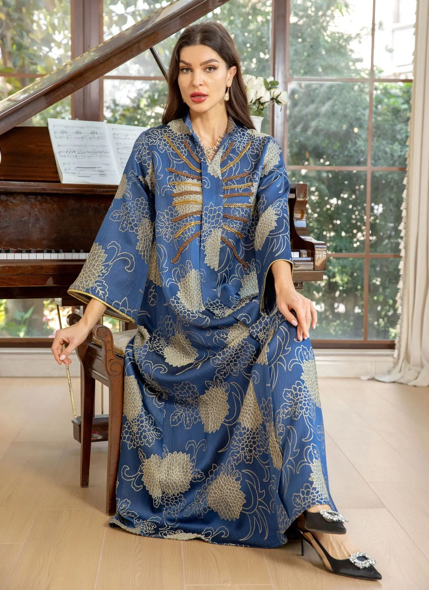 جلابية رمضان رداء عربي تقليدي، فستان عباية نسائي إسلامي فاخر للحفلات، زي حجاب، ملابس دبي السعودية التركية الإسلامية