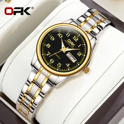 Elegant Women's Luxury Quartz Watch with Stainless Steel Strap - Waterproof Classic Timepiece - Yes (Women Gold black)
