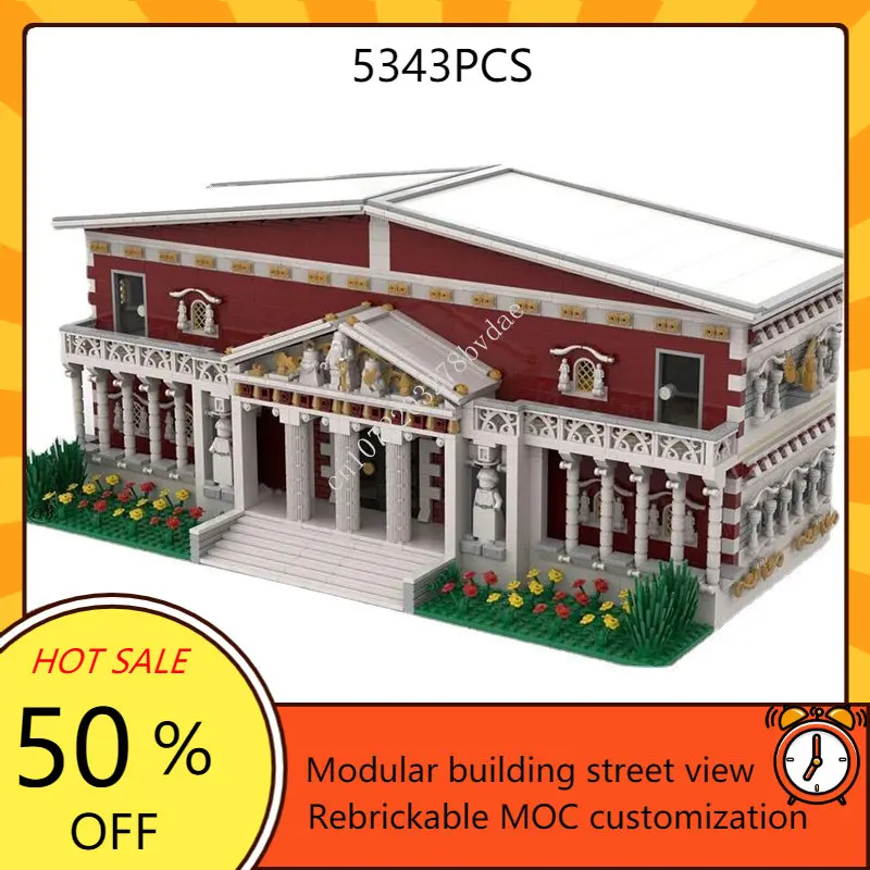 

Archaeological Museum Modular MOC Creative street view Model Building Blocks Architecture DIY Education Assembly Model Toys Gift