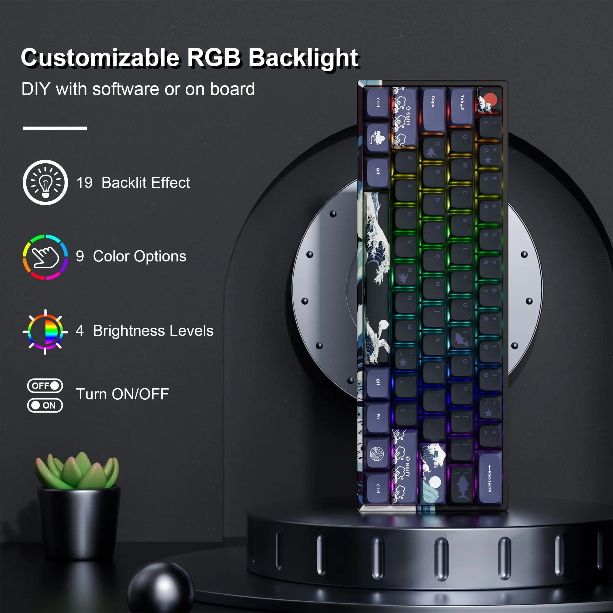 Clavier Mecanique Retro RGB sans fil avec Molette + Mini TV – GAMEPLICITY