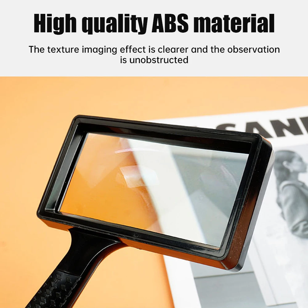 Rectangular Jewelry Identification Magnifier Handheld Square Reading Magnifier 100x50mm ABS+ Metal Measuring Tool jewelry magnifier jewelry magnifying glass magnifying glass reading magnifier