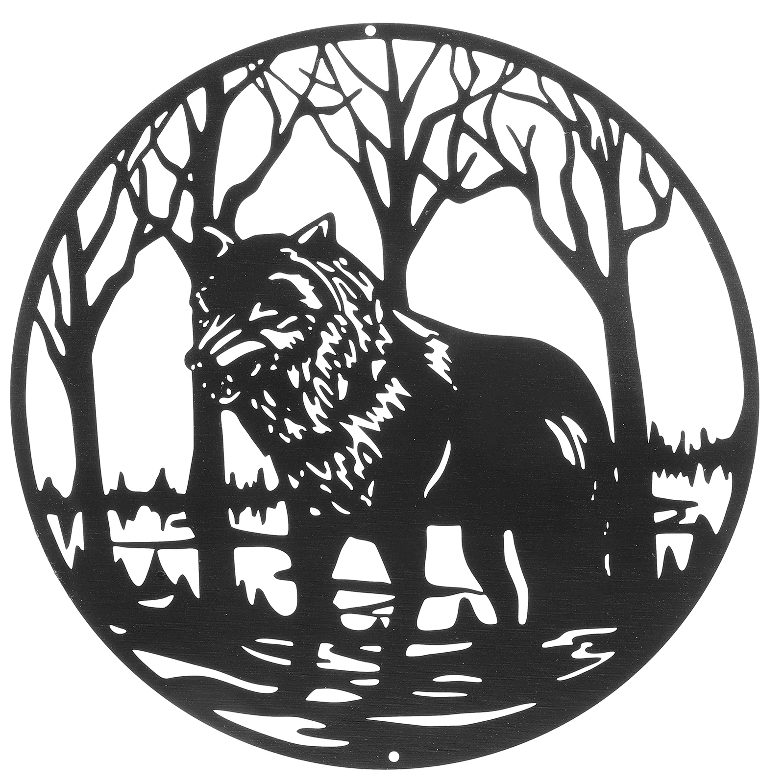 

Wall Decoration Iron Wolf Home Hanging Yard Metal Sculpture Picture Pendant