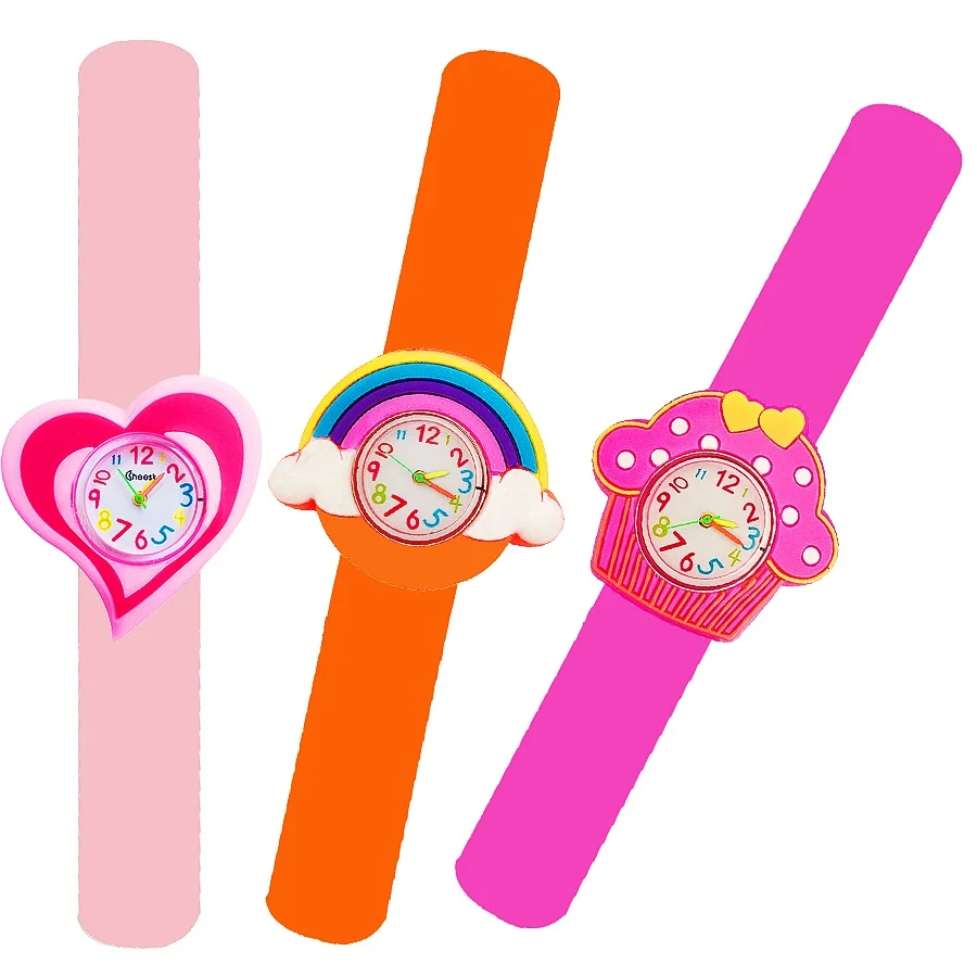 Baby Watch 3D Cartoon Kids Birthday Gift Girl Boy Children Study Time Toy Clock Free Spare Battery 4