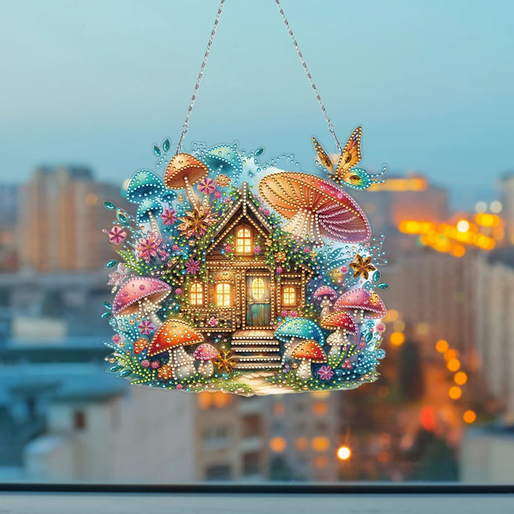 5D DIY Diamond Painting Dots Pendant Acrylic Special Shape Ocean Gnome DIY Diamond Art Pendant Kit Diamond Painting Ornaments