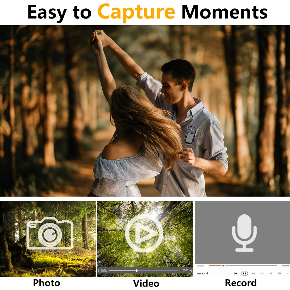 L11 HD 1080P WiFi Action Camera Sport DV WiFi Handheld Cycling Recorder 140&deg; Wide Angle with Back Clip Law Enforcement VCR