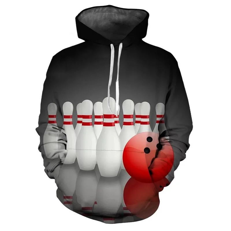 thumbnail image 1 of Sudadera con capucha de bolos con impresión 3D para hombre, sudadera con capucha de manga larga a la moda, sudadera deportiva para exteriores, tops, abrigo de otoño para niños, 1 of 5
