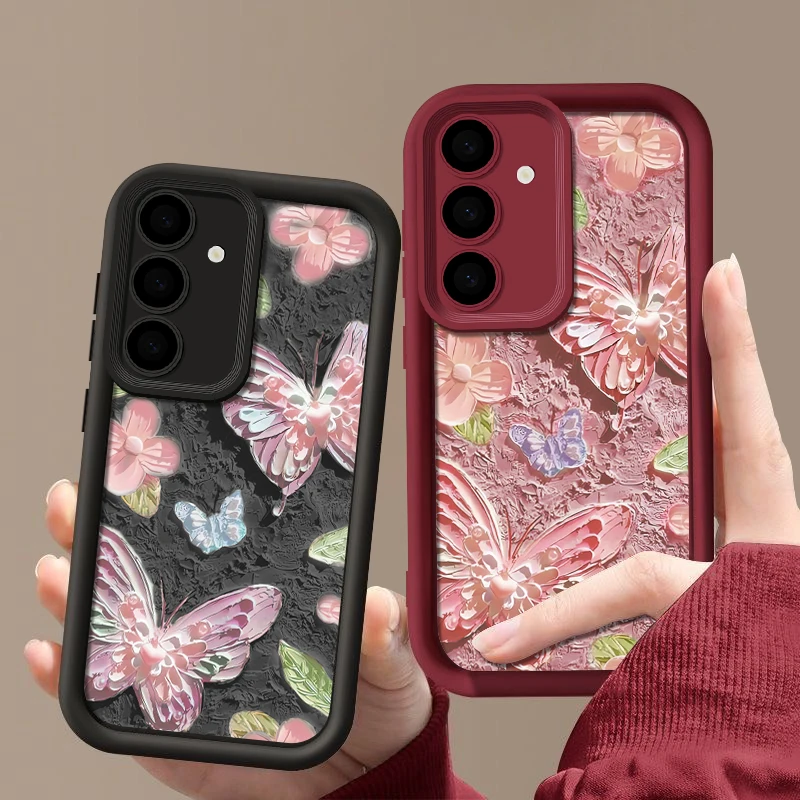 Elegant Oil Painting Butterfly Soft Phone Case Cover