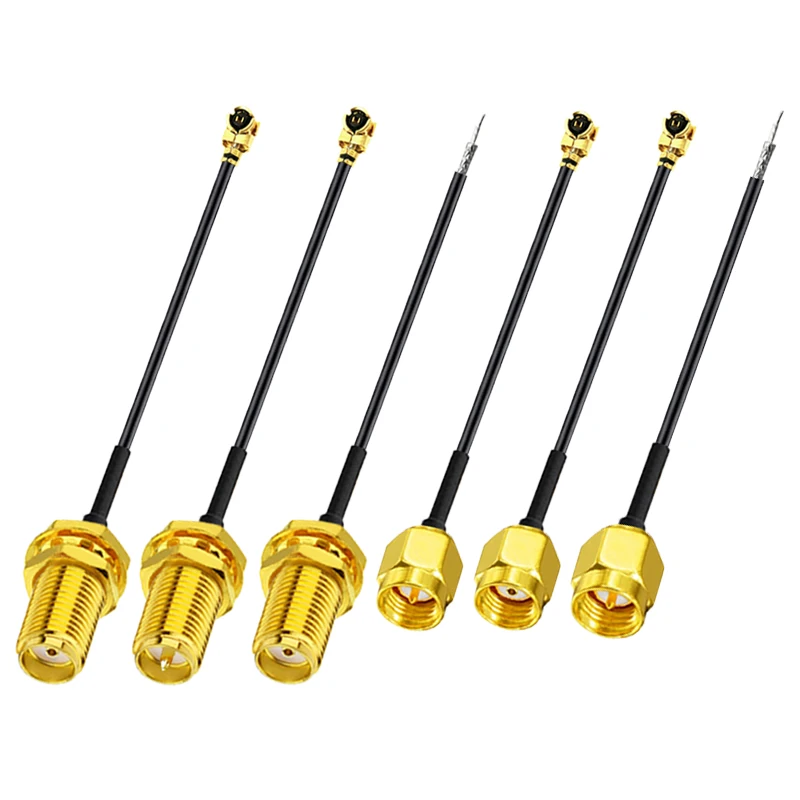 Câble adaptateur IPX vers SMA pour drone FPV, longueur 10cm, vue détaillée du connecteur SMA