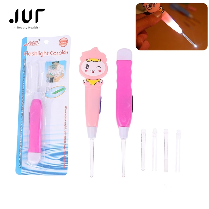 

Baby Care Ear Cleaner LED Flashlight Earpick Children Cleaning Ear Curette Kids Luminous Ear Spoon Ear Cure Ear Wax Remove Tools