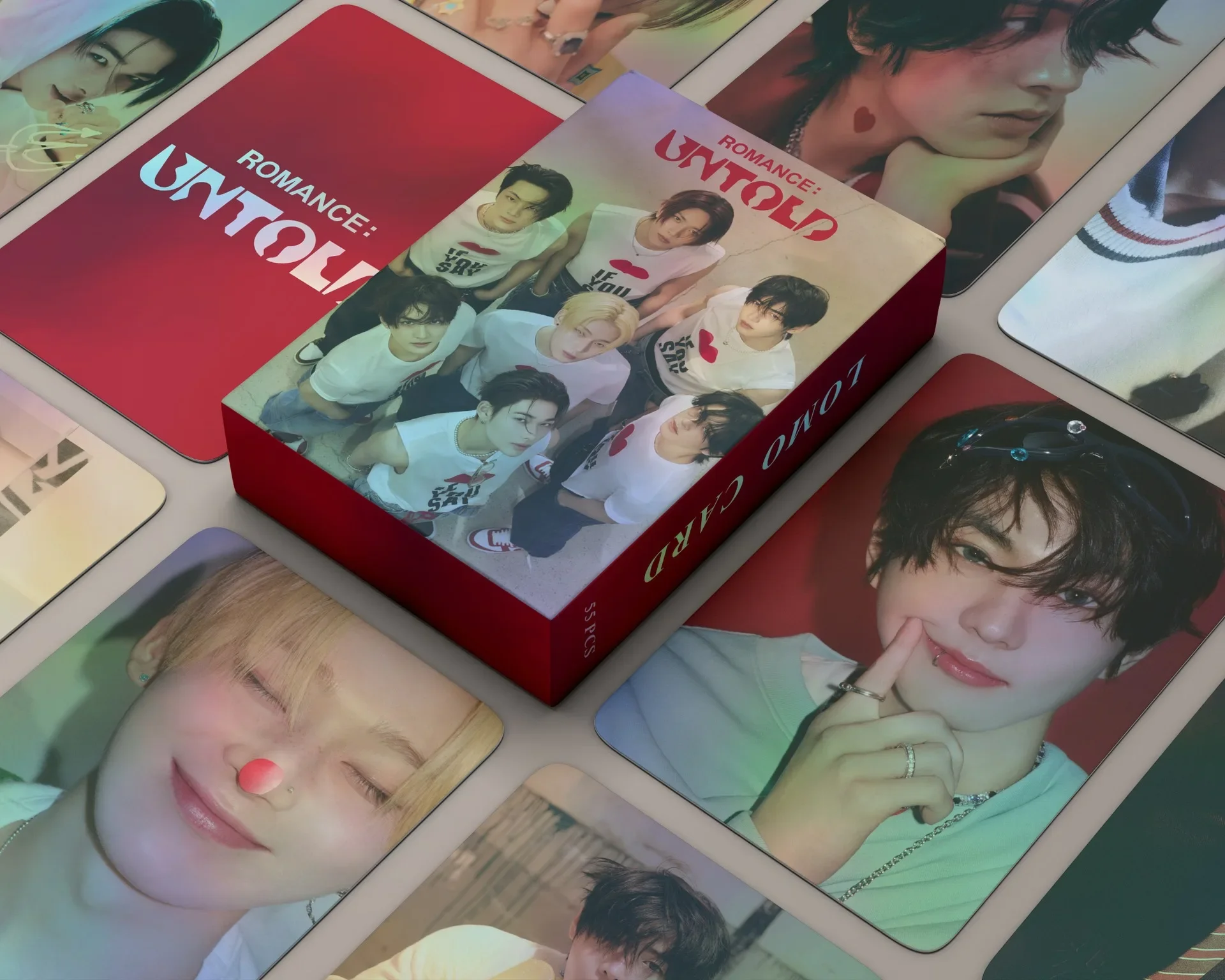 Kpop Boys Idol New Album ROMANCE : UNTOLD Lomo Card Photocards Double Sided Printd Postcards Fans Collection 55Pcs