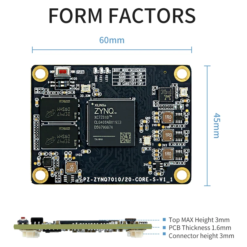 Puzhi 7010 SOM Xilinx Zynq-7000 SoC XC7Z010 FPGA ھ   ý  120  Ŀ ZYNQ 7000