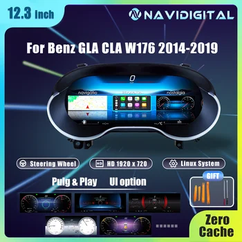 Racimo de tablero Navigital de 12,3 pulgadas para Mercedes Benz C GLA CLA W176 117 C177 X156 2014 6 Ntg4.5 5,0 cabina de panel de instrumentos automáticos 1