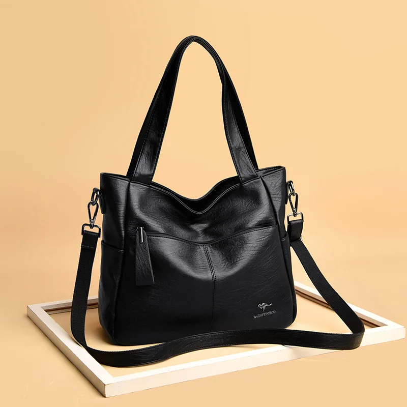 Women's Leather Top Handle Bags Female Shoulder Sac Tote Shopper Bag Bolsa Feminina Luxury Designer Handbags for Woman