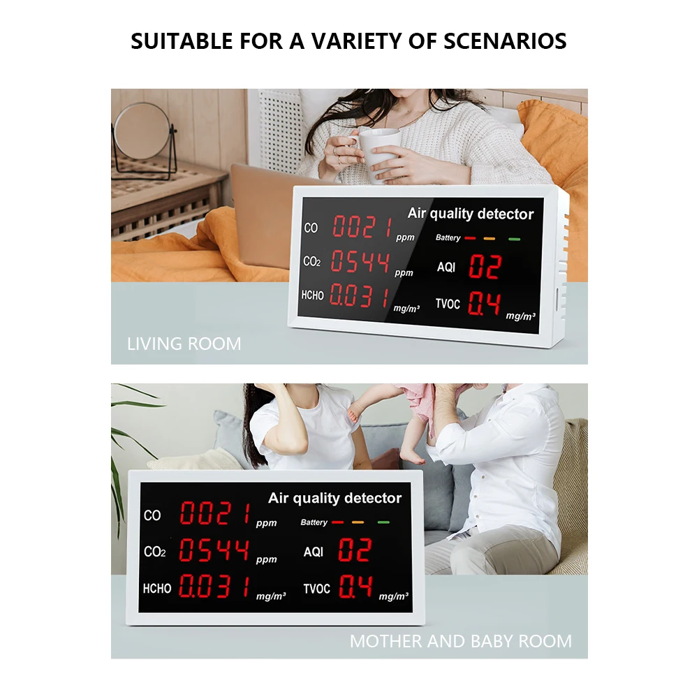   , 5  1 ̻ȭź , LED ÷, CO, CO2, HCHO, AQI, TVOC ׽Ʈ,  б 繫