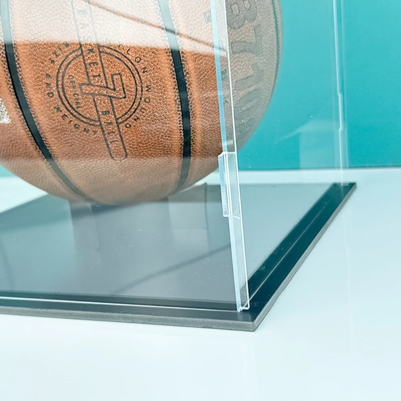 N0HA Clear Acrylic Display Case Dustproof Basketball Holder Display Box for Baseball Soccer Volleyball Figures Collectibles
