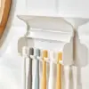 1PC - Wall mounted toothbrush holder storage rack, non perforated bathroom toothbrush storage rack 1