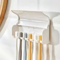 1PC - Wall mounted toothbrush holder storage rack, non perforated bathroom toothbrush storage rack 1