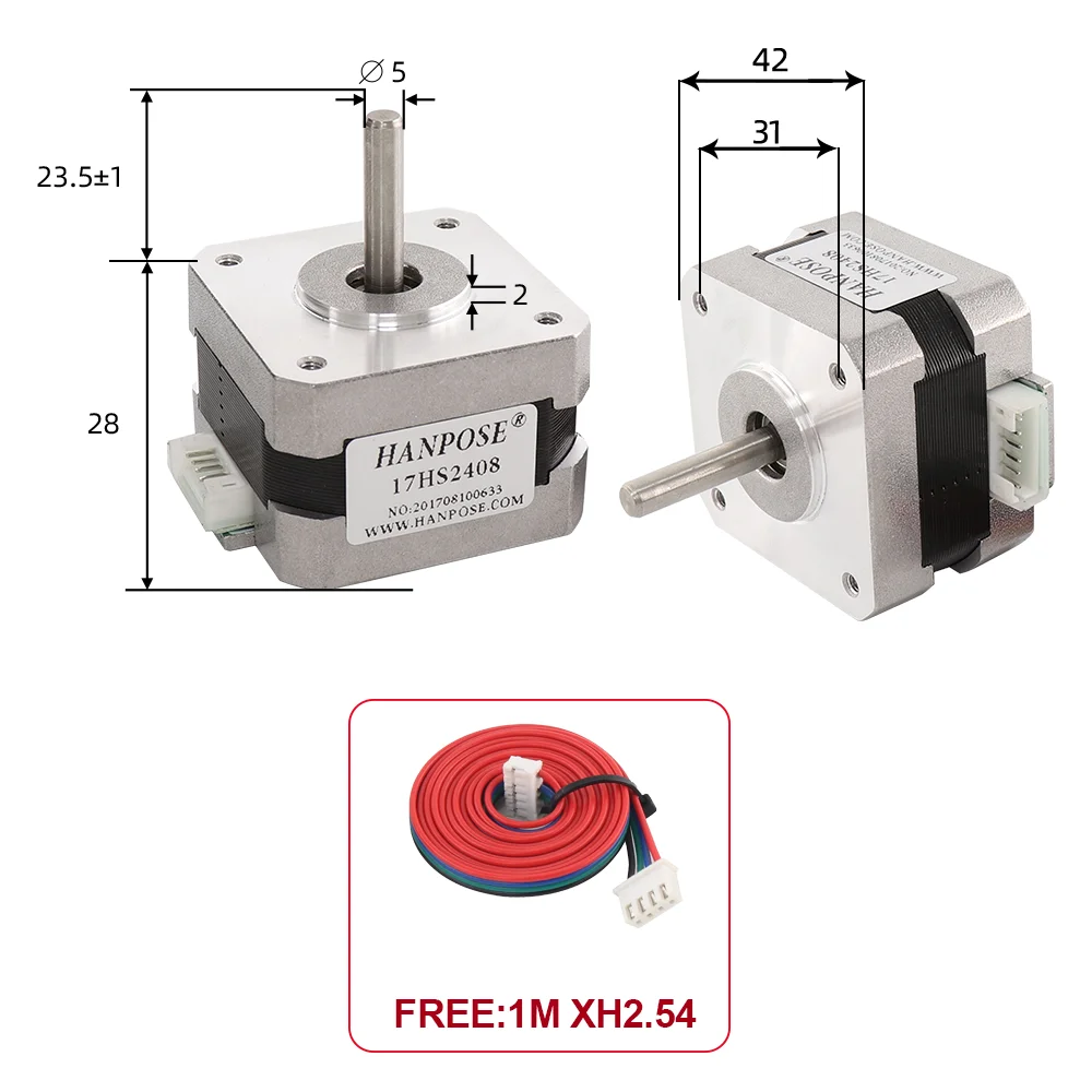 42 Adım Motoru 12v 1.5A 40N.CM 17HS4401 Yüksek Tork Düşük Gürültülü CNC 3D Yazıcı Motoru Monitör Ekipmanı Nema17 Step Motor