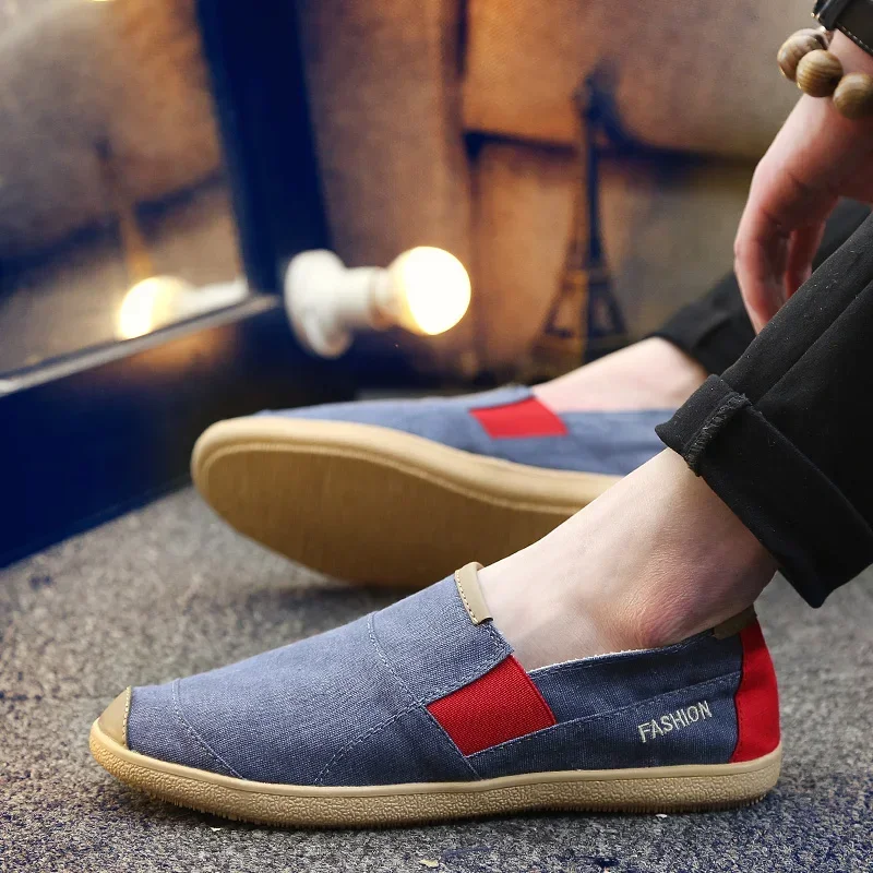 Fashion Canvas Shoes Men Lazy Youth Slip-on Walking Sneakers Mens Luxury Brand Casual Shoes Big Size 36 Canvas Driving Loafers 5