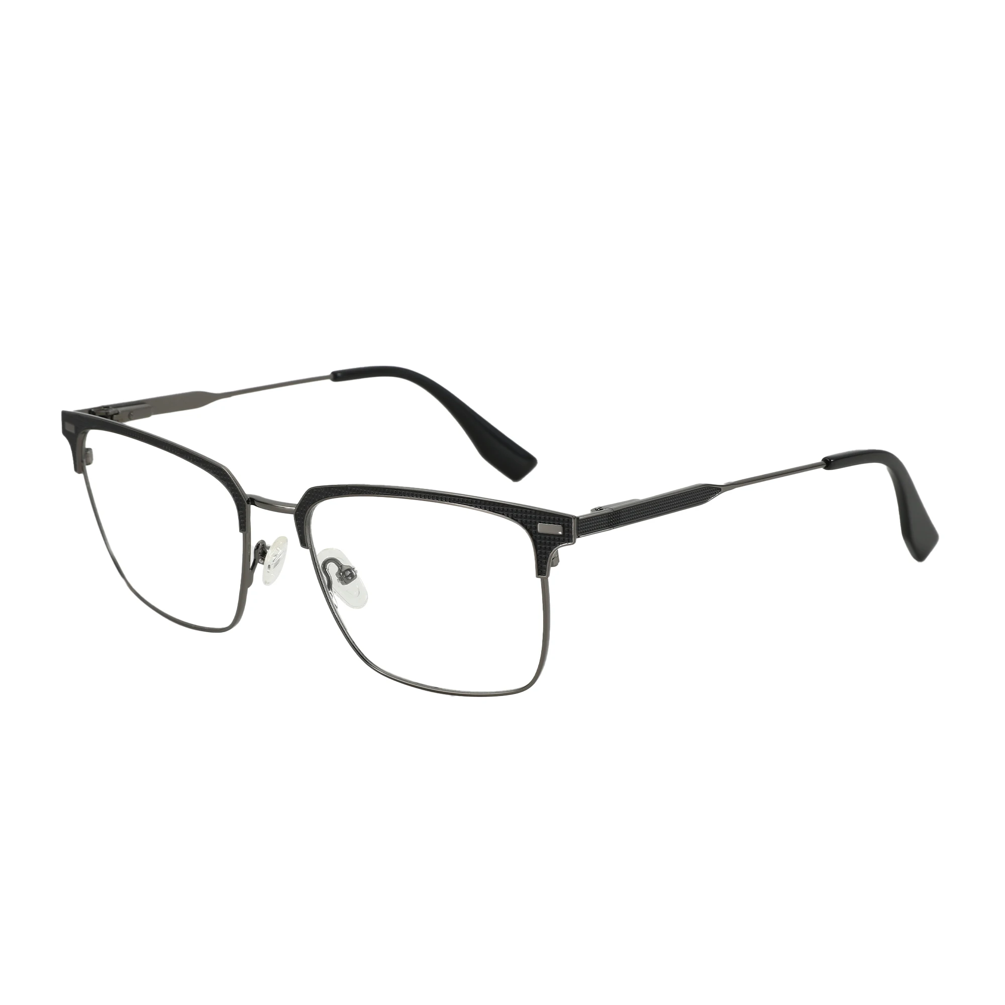 ZENOTTIC (L-Größe) Mode Halbrahmen Progressive Brillen Metale Myopie Brillen Quadratische optische Brillen für Männer ﻿ – Detail 6