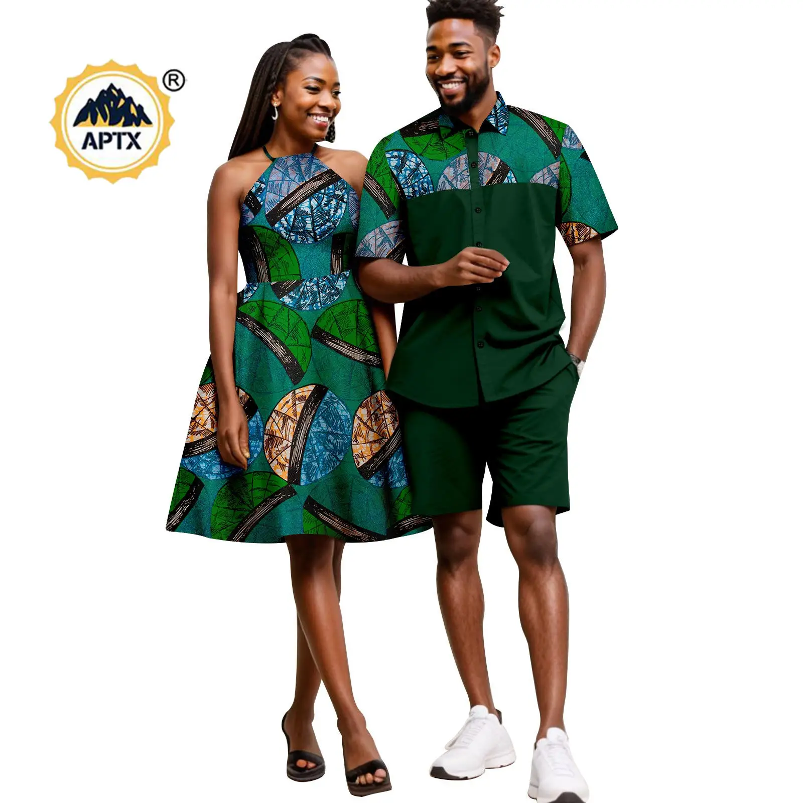 Summer African Sexy Halter Dresses for Women Matching Men