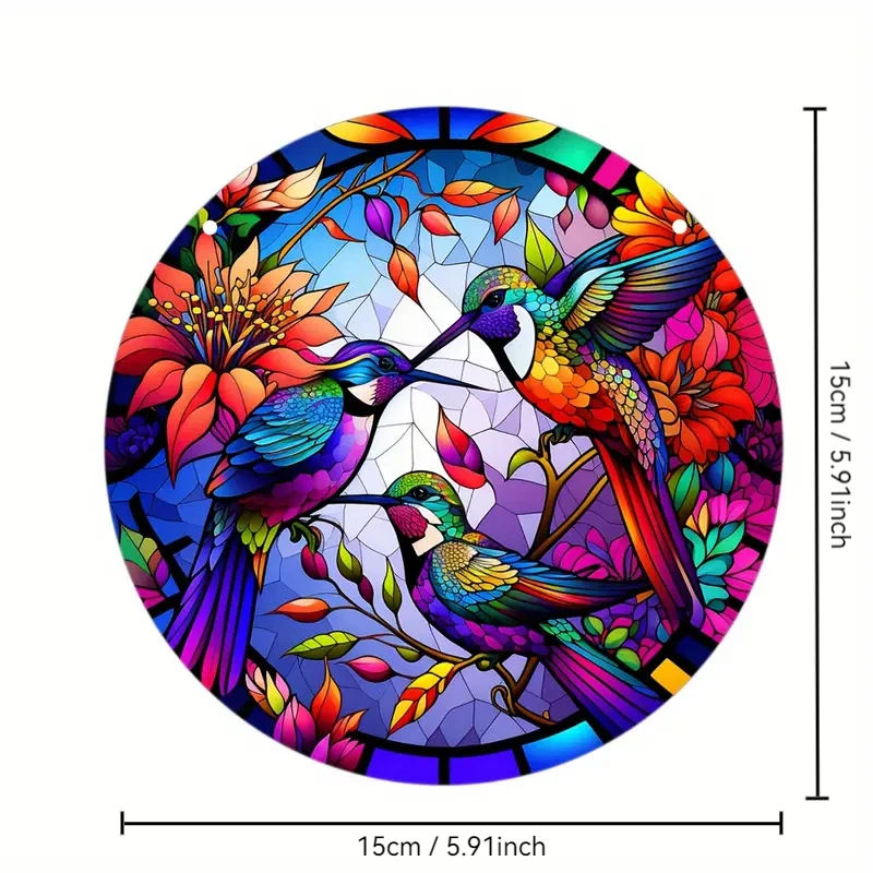 Sun Catcher Window Ornament 1pc Three hummingbird sun catcher Window hanging Garden courtyard indoor outdoor sun catcher Art Deco home office Bar School