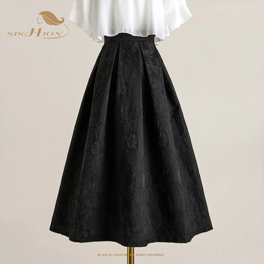 

Женская винтажная юбка в стиле Хепберн, черная плиссированная юбка средней длины с высокой талией в стиле 1920-х годов, весна-лето, VD3739, 1950