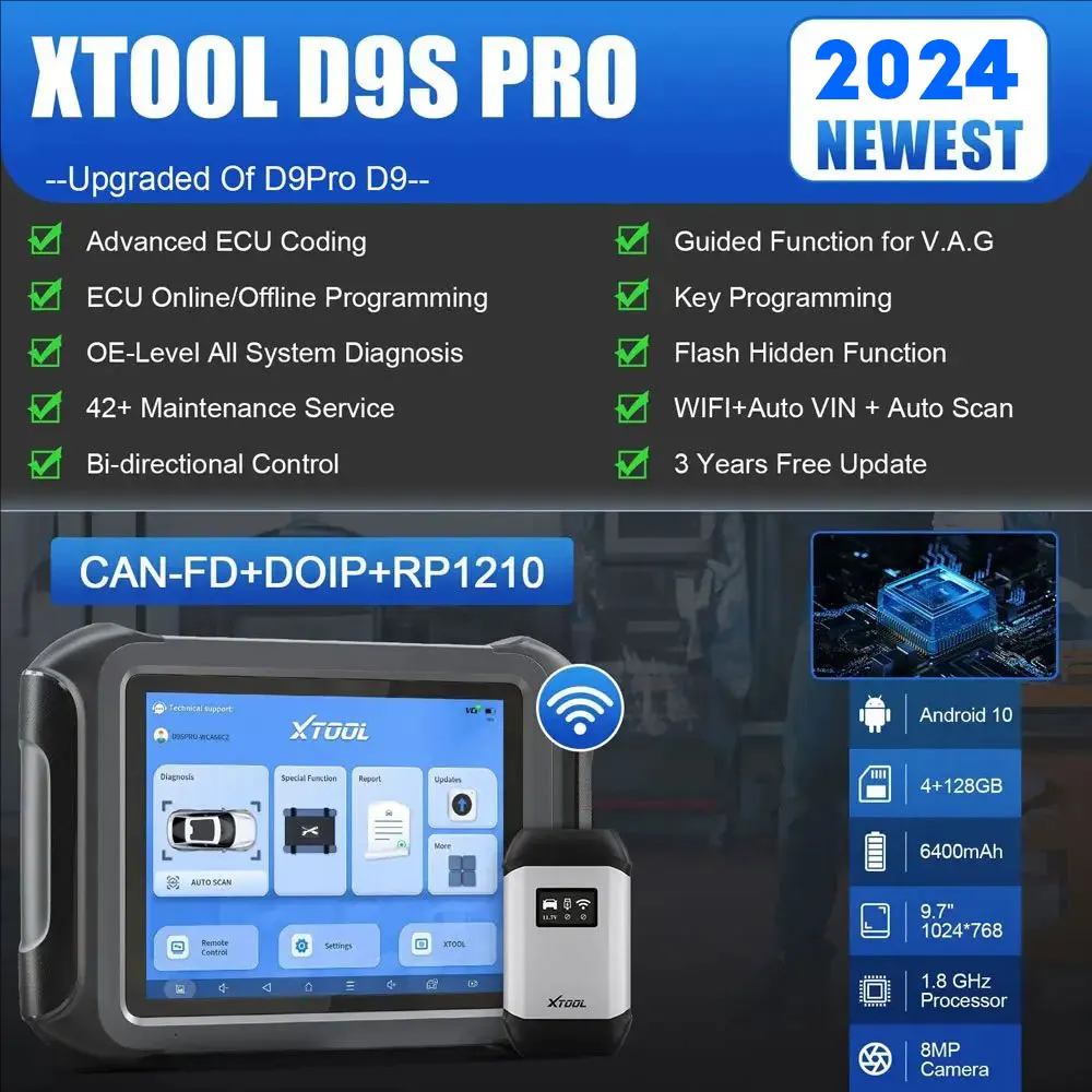 XTOOL D9SPro Car Diagnostic Tools Topology Map ECU Coding 