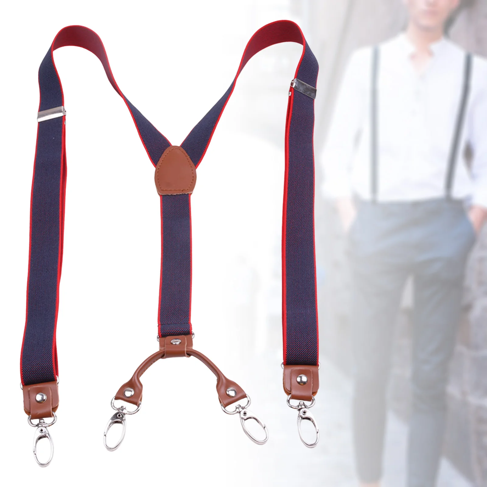 Suspenders Swivel Back Belt Loops Pants 2.5cm Width 4 Hooks Men/Women Suspender Y Back Retro Braces Suspensorios Wedding Casual