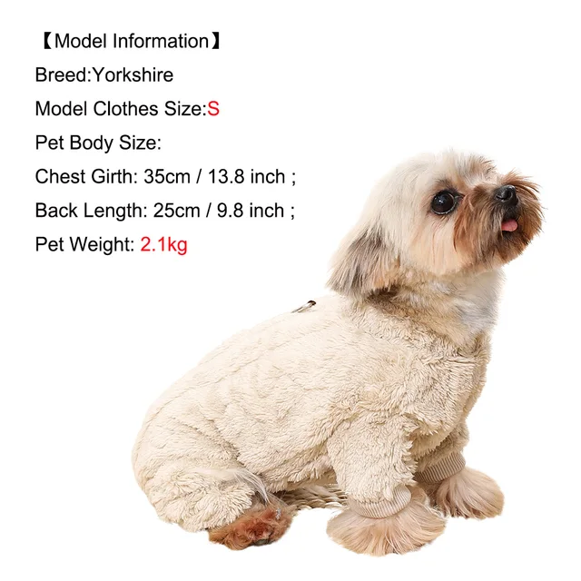 Pet Dog Clothes Cozy Soft Fleece Puppy Cat Jumpsuit For Small Medium Dogs Cats Winter Warm Clothes With Elasicity Yorkshire Pug 2