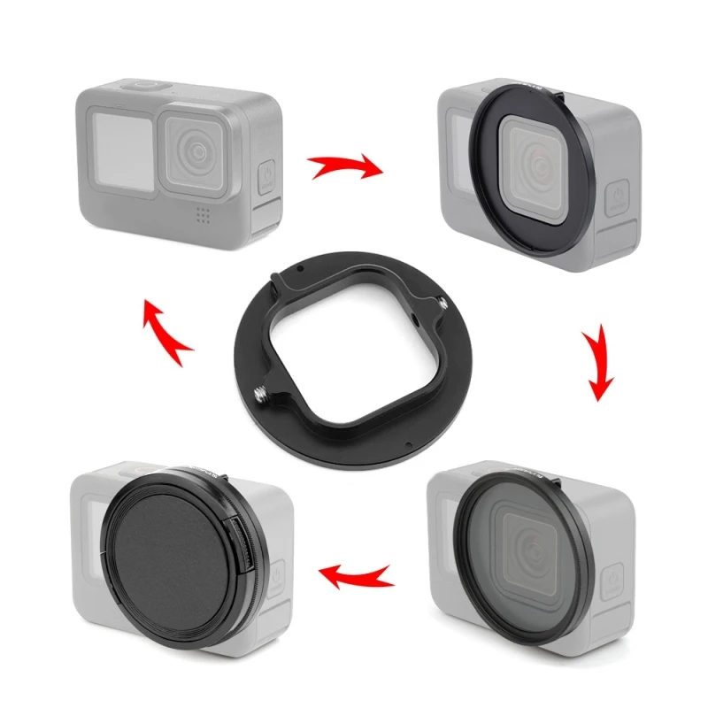 GoPro HERO12 HERO11 HERO10 HERO9 블랙 카메라 CPL 필터 및 UV 필터(어댑터 링 액세서리 포함)용 PULUZ 52mm UV 렌즈 필터