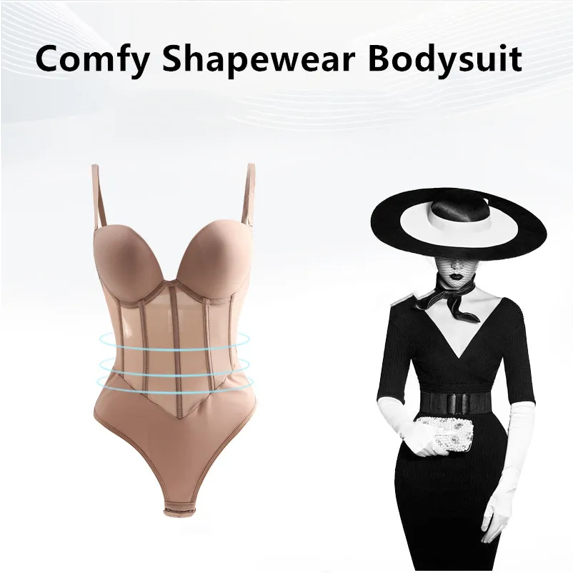 Sexy Bodysuit Women Shapewear Body Shaper With Bra Compression Bodies ...