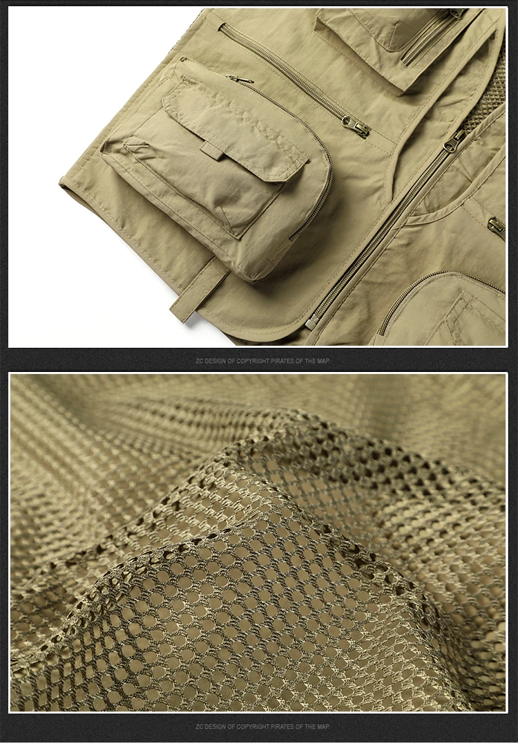 Männer Mesh Casual Angeln Arbeit Weste Jacken Sommer Mode Große Größe 5XL Männer Multi Taschen Weste Weste Ärmellose Mantel – Detail 15