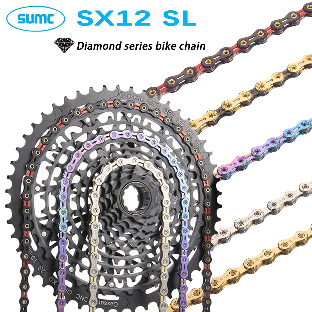 Sumc 12速度チェーンmtbロードバイクダイヤモンドセリエチェーン