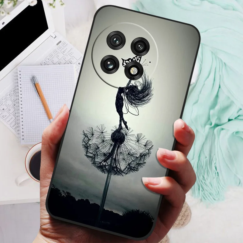 Black TPU Soft Silicone Phone Case with Wolf and Lion Design