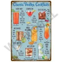 Metal Sign Vintage Tin Signs Retro Decorations Gin & Tonic Cocktail Plate Decorative Poster Plaque Bar Kitchen Home Wall Decor