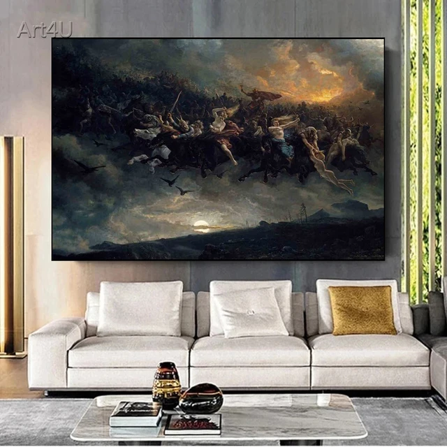 Mythology Poster The Wild Hunt Of Odin Reproduction Canvas Painting HD  Print Modern Wall Art Picture For Living Room Home Decor - AliExpress