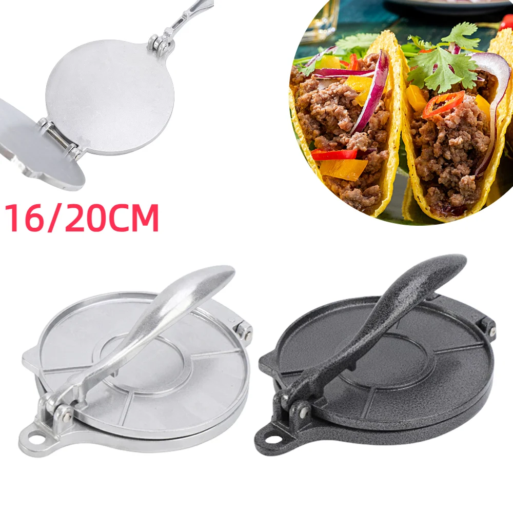 Tortilla Press Dumpling Maker Corn Tortillas Pressing Tools Aluminium Alloy Manual Dumpling Skin Maker Tool Long Handle Anti-rust for Home Kitchen Cooking