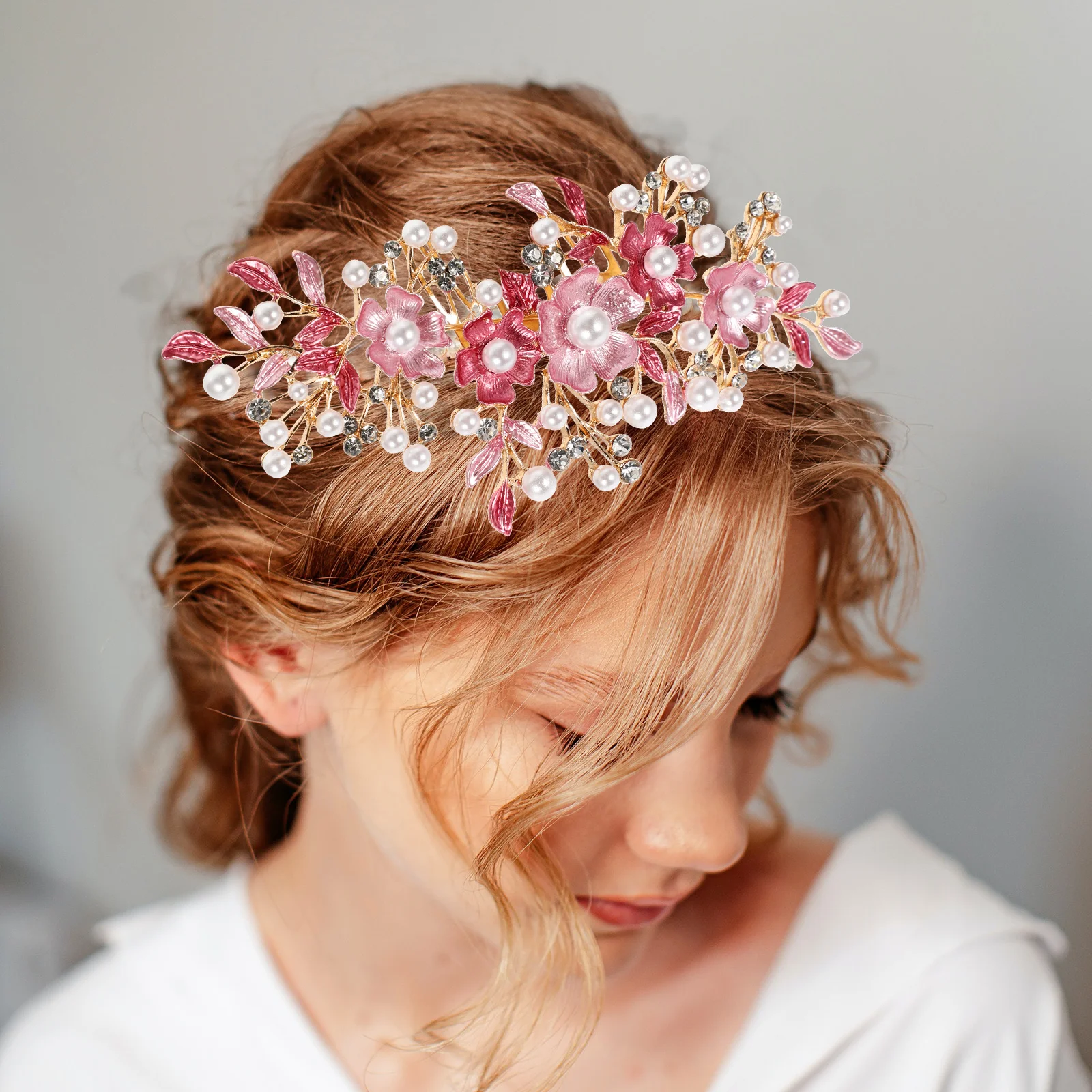 

Hair Plug Girls Hairpin Rhinestone Comb Barrettes Bridal Headpiece Tiara Crystal 's