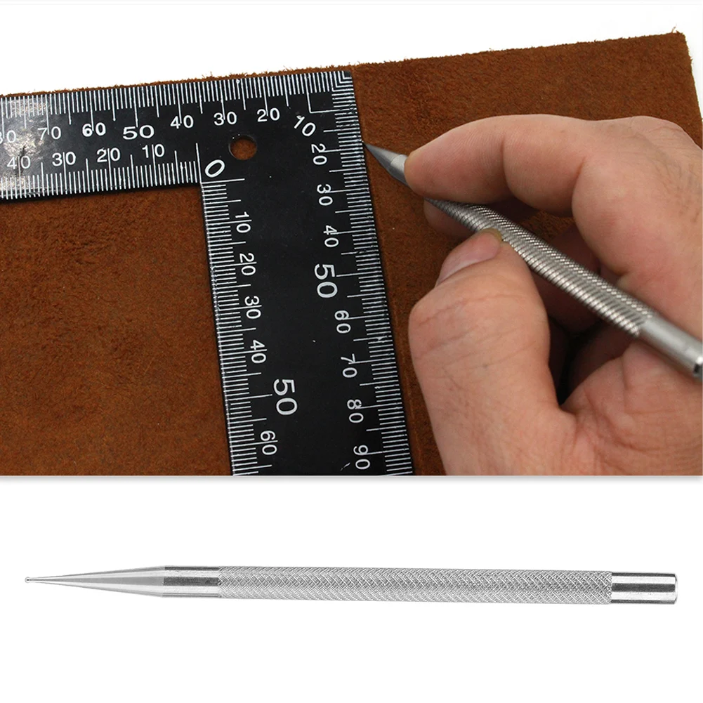 Leather Craft Tools Stainless Steel Leather Scriber Pen for Printing Line DIY
