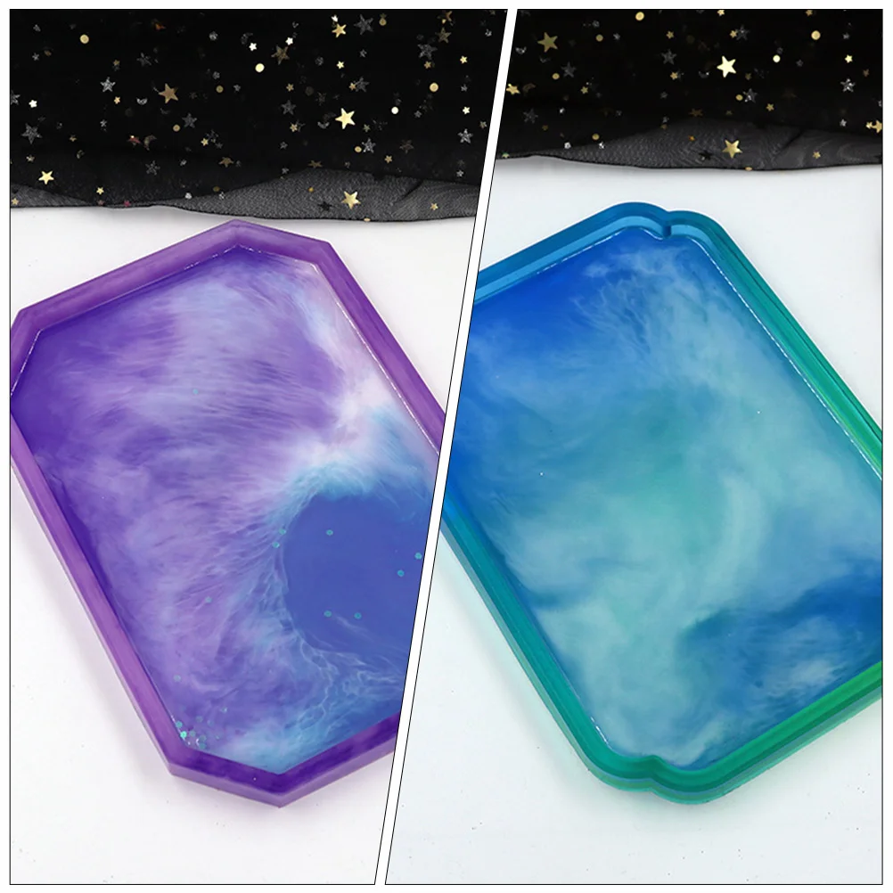 2pcs Silicone Resin Tray Molds Silicone Snack Platter Mold Jewelry Tray Epoxy Resin Mold for DIY Diy Plate Mould