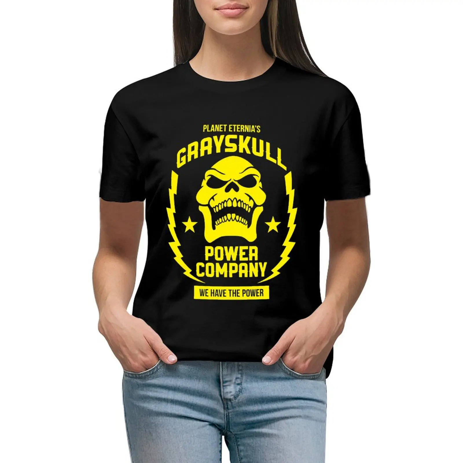

Grayskull Power Co Movie Vintage T-shirt anime clothes Female clothing Top Women