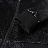 Leather Jacket Men Coats Motorcycle Autumn Travel Fleece Black Zipper Plus Size 6XL 7XL 8XL Oversized Winter Slanted Overcoat 2
