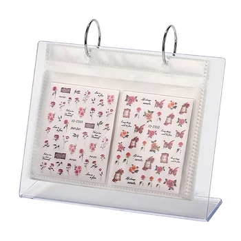 17 Pages Nail Stickers Storage Book Transparent Plastic Organizer Holder for Decals Manicure Tools Display Nail Art 1